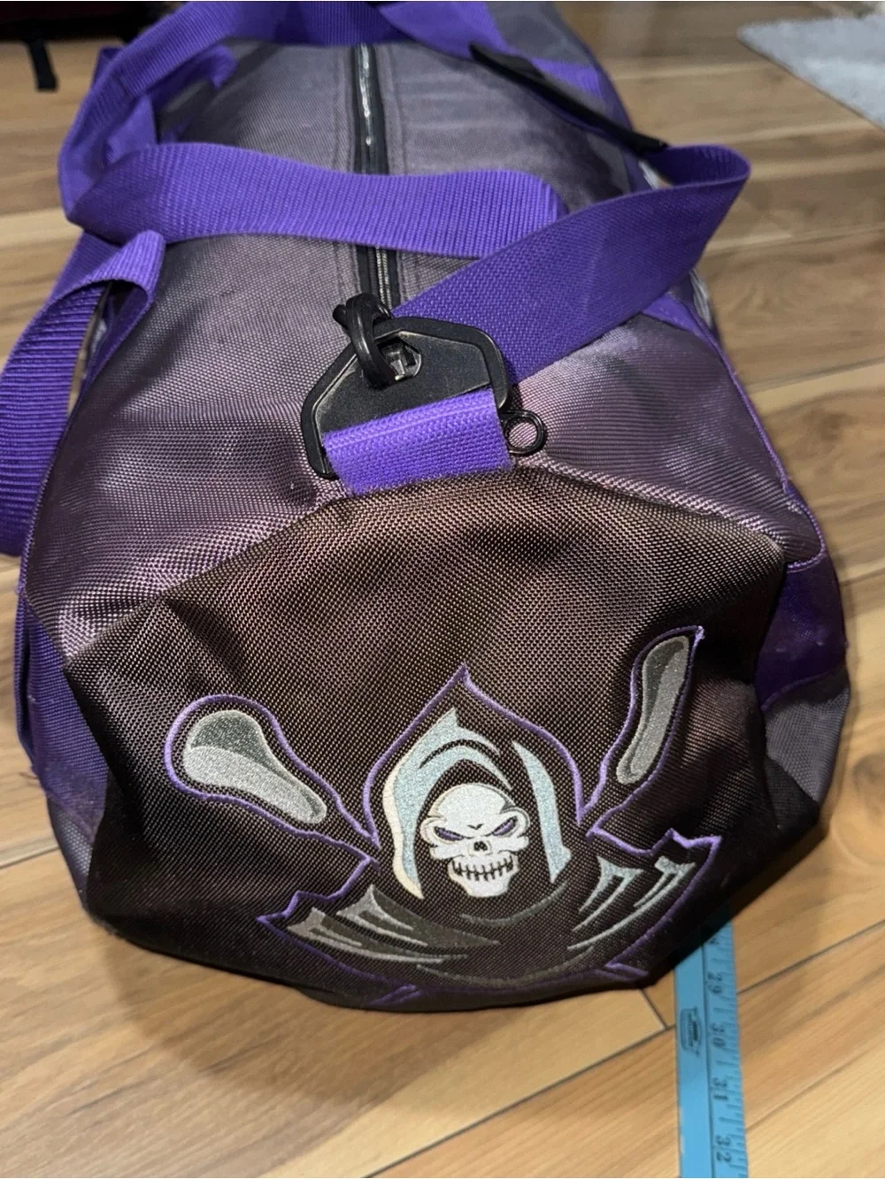 O’Neil Custom Bags Phantom Lacrosse Duffle Bag 28” Purple Black Skull Y2K